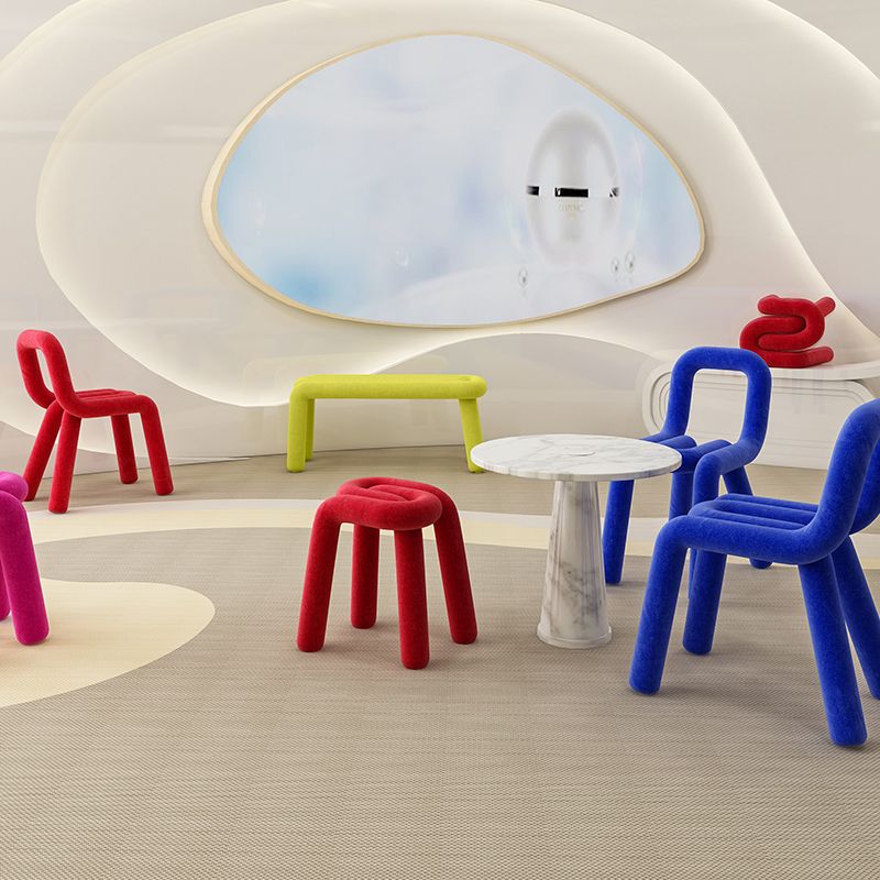 Silla lateral de terciopelo de estilo diseñador, sillas de comedor con respaldo abierto y acabado mate para el hogar