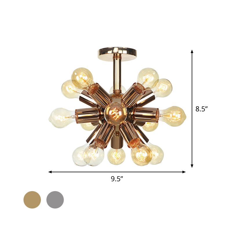 Chroom/gouden Sputnik semi-inbouw vintage ijzer 6/9/12 lichten restaurant verzonken plafondlamp armatuur