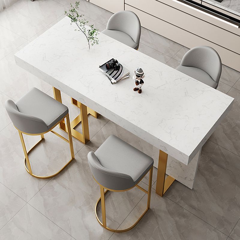 Scandinavian Bucket Counter & Bar Stool Faux Leather Bar Stool for Dining Room