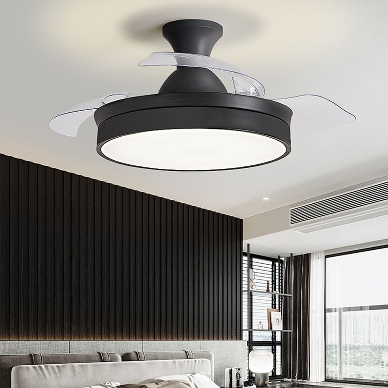 Kids Style Round Ceiling Fan Lamp Metal 1 Light Ceiling Fan Lighting for Living Room