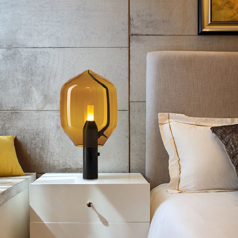 1 Light Geometric Night Table Lamp Modern Style Glass Table Lamps