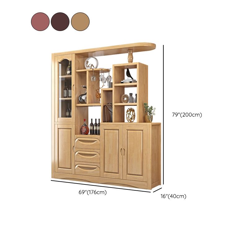 Contemporary 78.74" H Cabinet Solid Wood Accent Cabinet with Door