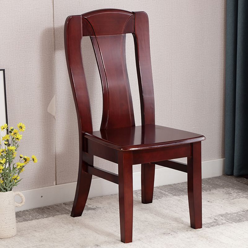 Chaise de salle à manger traditionnelle en bois massif, chaise latérale à dossier à lattes pour la maison