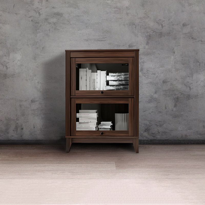 Bookcase Wood Barrister Bookcase Contemporary Vertical Book Shelf with Doors