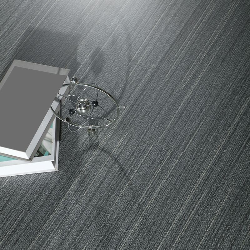 Grey Tone Plastic Floor Fabric Look Square Edge Water Resistant Floor Tile