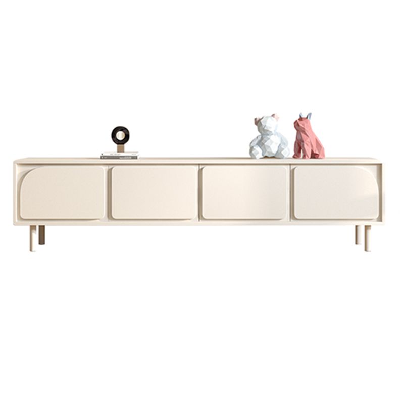 Contemporary TV Media Console White TV Stand Console with Doors