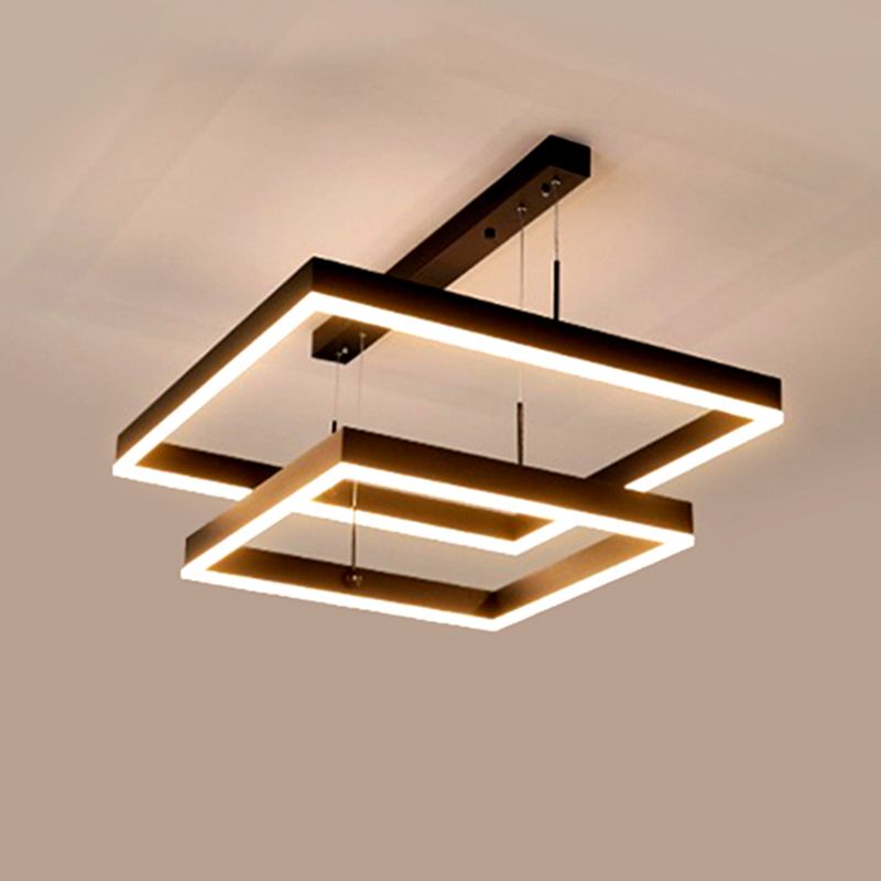 Modern Chandeliers For Dining Room Multiple Squares Hanging Light Fixtures