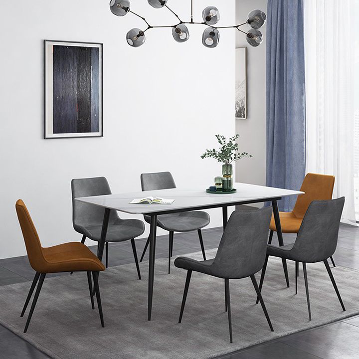 Rectangle Shape Industrial Style Dining Table Sintered Stone Fixed Table for Restaurant
