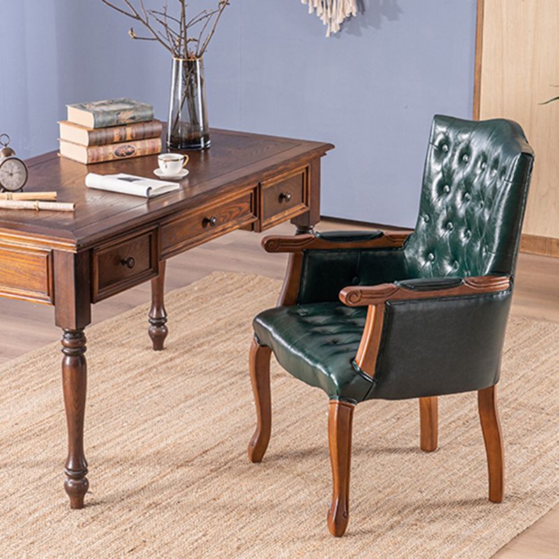 Wood French Country Dining Arm Chair with Color Cushion Parsons Chair for Home