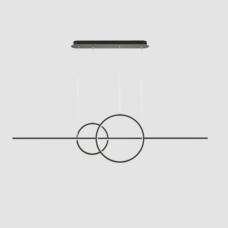Metal 3-Light Pendant Light in Modern Minimalist Linear LED Silicone Island Light