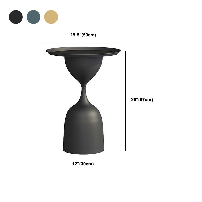 11.8" inch Wide Mid-Century Sofa Side Accent Table Metal Pedestal End Table