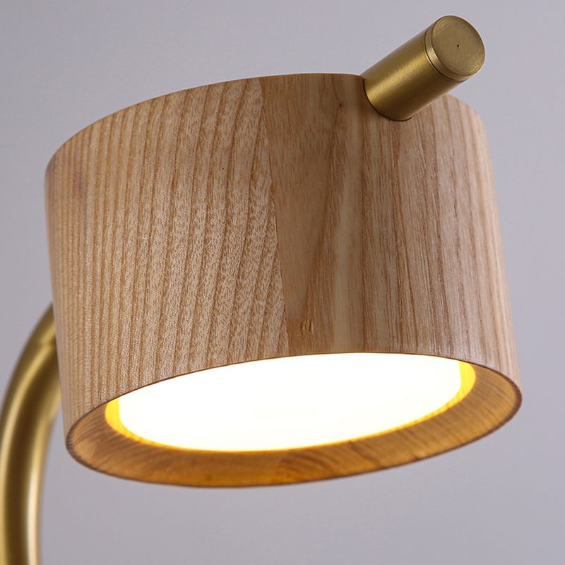 Contemporary Wood Wall Mounted Lighting Cylinder Shape Wall Lamp for Bedroom