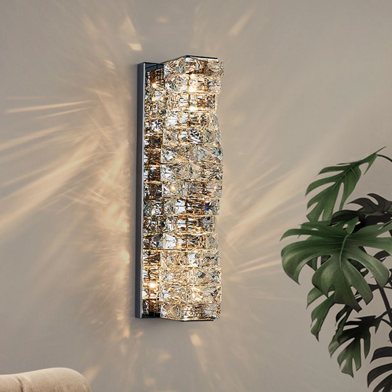 Luz de pared de la pared de cristal posmoderna apliques de pared led geométrica para sala de estar