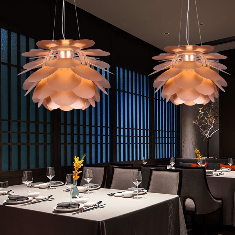 Pnecone Metal Hanging Anhänger zeitgenössische 1 leichte Kupfer -Decken -Decken -Federung für das Restaurant
