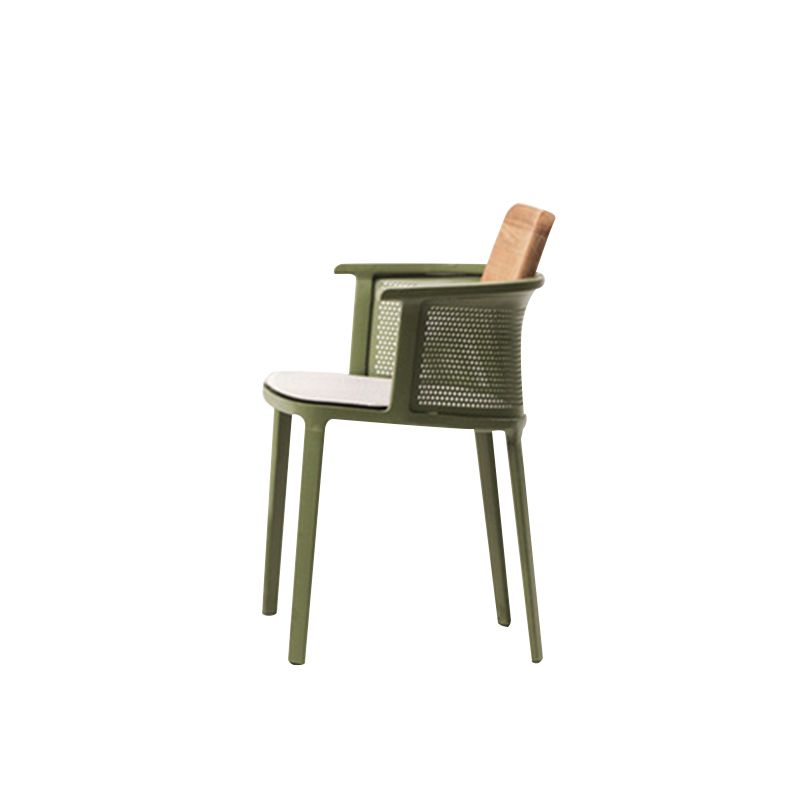 Contemporary Metal Dining Armchair Stacking Dining Side Chairs