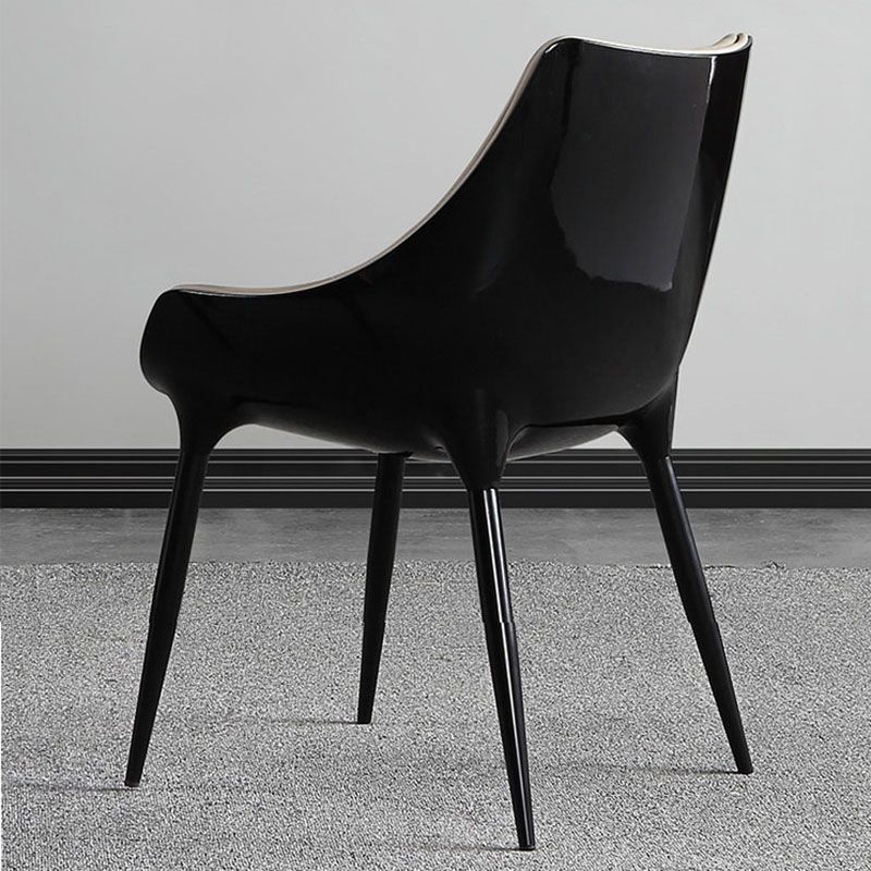 Hedendaagse stijl lederen eetkamerstoelen stoere achterstoelen met achterste arm (set van 2)