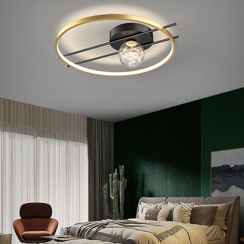 LED SEMI FLUSH MANTEPLA DE MONTAJE DE MONTAJE MODERNA Simplicidad moderna Luz de montaje de techo de lámpara para dormitorio