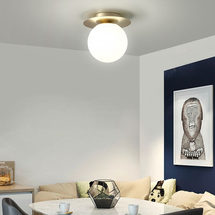 Lámpara de montaje de techo esférico de vidrio lámpara de luz nórdica lámpara de techo