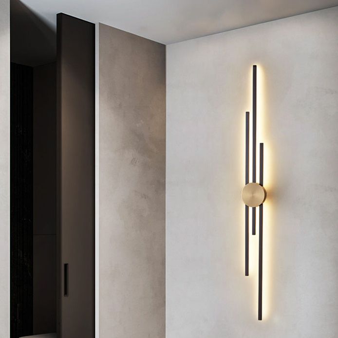 Single Modern Golden/Black Wall Mounted Sconce LED Metal Wall Light for Foyer
