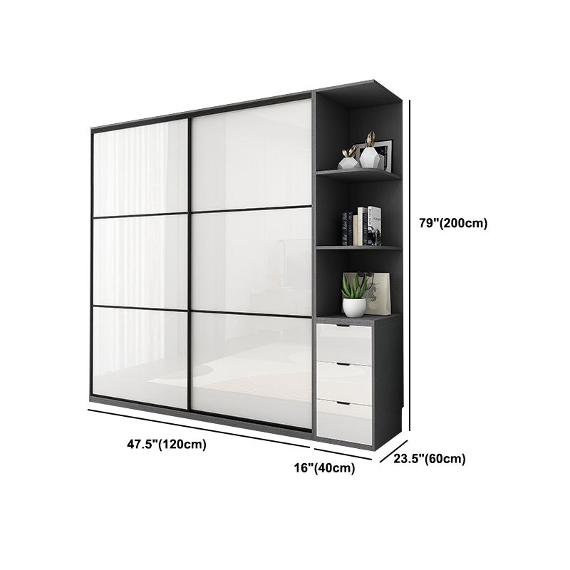 Sliding Engineered Wood Wardrobe Closet Modern Wardrobe Armoire