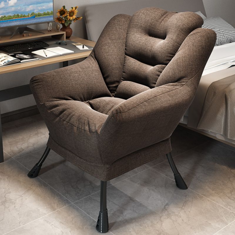 Scandinavian Accent Chair Solid Color Bedroom Reclining Basic Four Leg Arm Chair