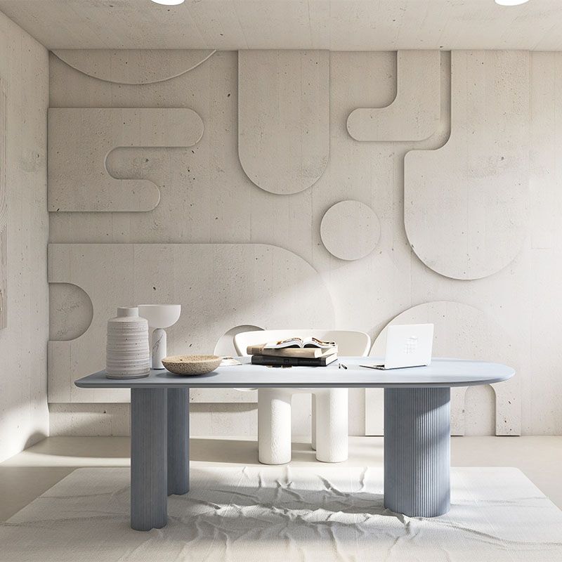 Modern Blue Dining Table Solid Wood Dinner Table for Dining Room