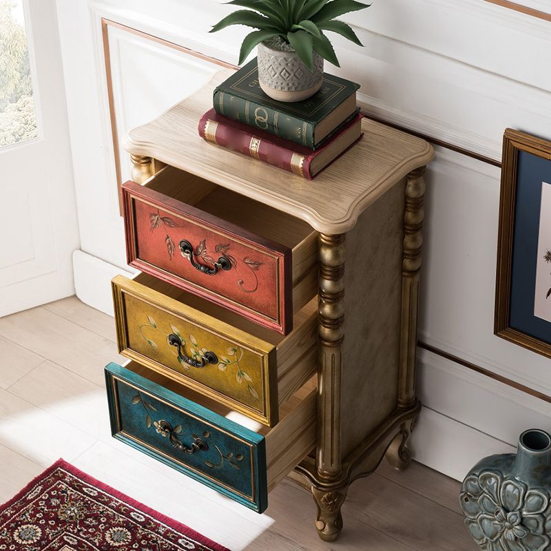 Mid-Century Modern Side Cabinet Wood Drop Handles Cabinet with Drawer
