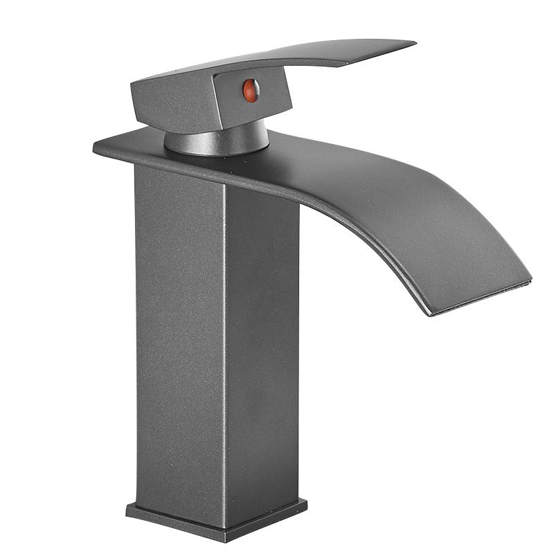 Modern Bathroom Sink Faucet Waterfall Spout Lever Handle Brass Sink Faucet