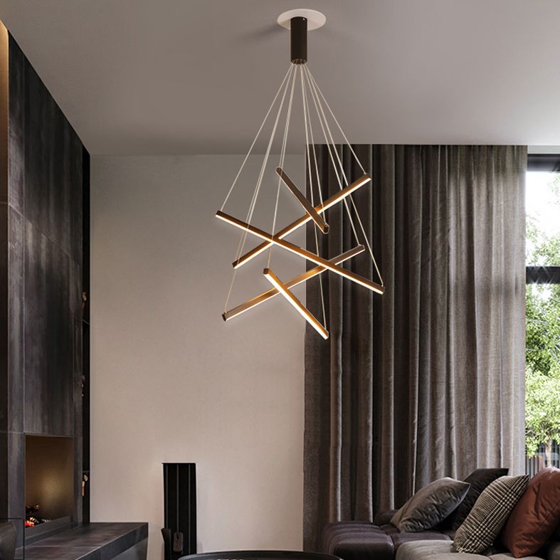 Lámpara de colgar LED simplicidad lámpara de araña Luz para sala de estar comedor