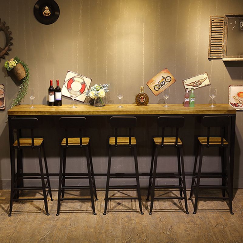 Industrial 1/6/11 Pieces Bar Table Set Rectangle Wood Counter Table with Stools