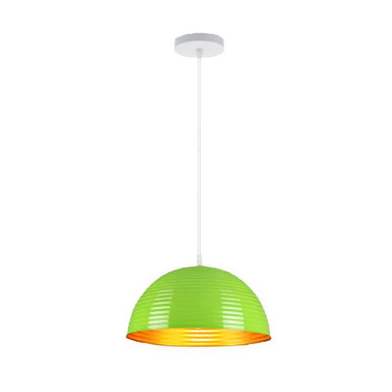 Luz colgante de tono de cúpula con luz de metal contemporáneo de metal rojo/amarillo/luz colgante, 12 "/16" /19.5 "de ancho