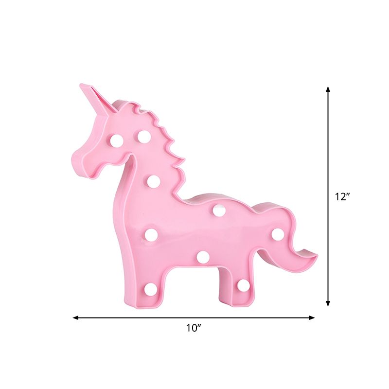 Simplicity LED Nightstand Lamp Unicorn Wall Lighting with Plastic Shade for Kids Bedroom