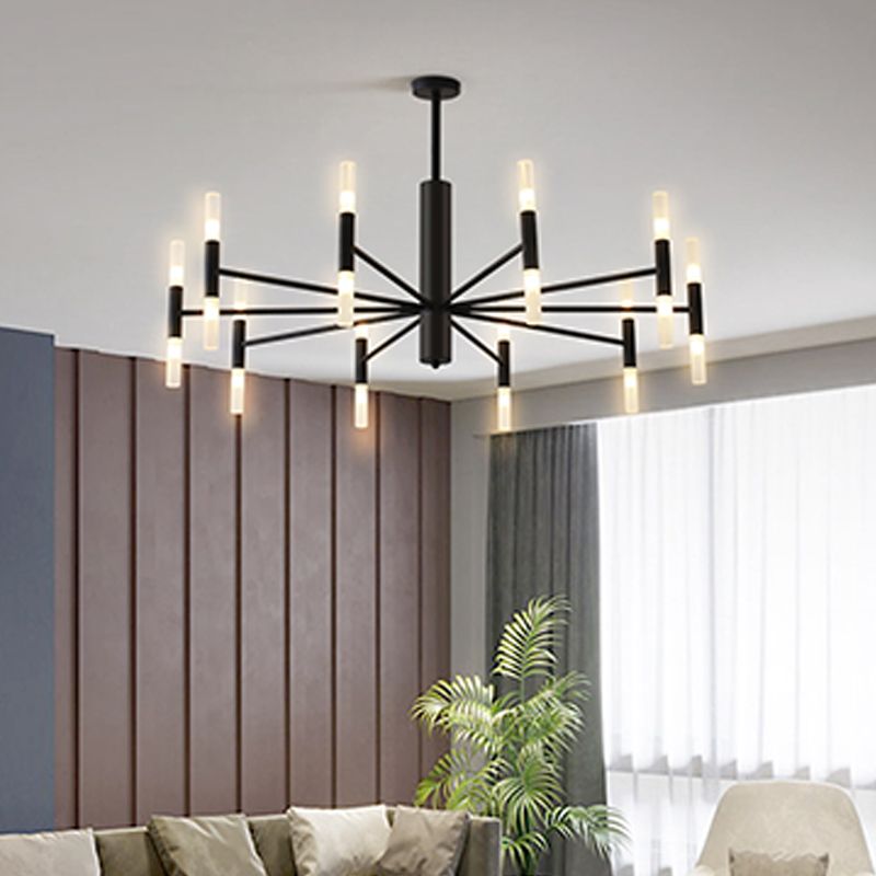 Illuminazione del soffitto del soggiorno a forma di radiale Metallic Postmodern Lent Light Segret