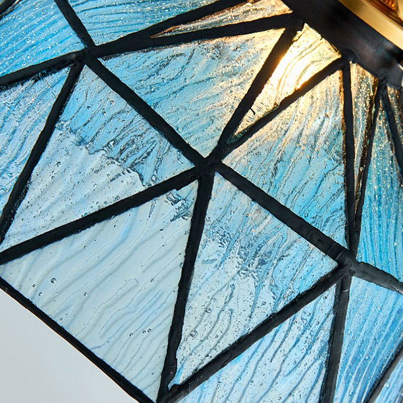 Drum Shape Glass Vanity Sconce Light Modern Style 1-Light Vanity Mirror Lights