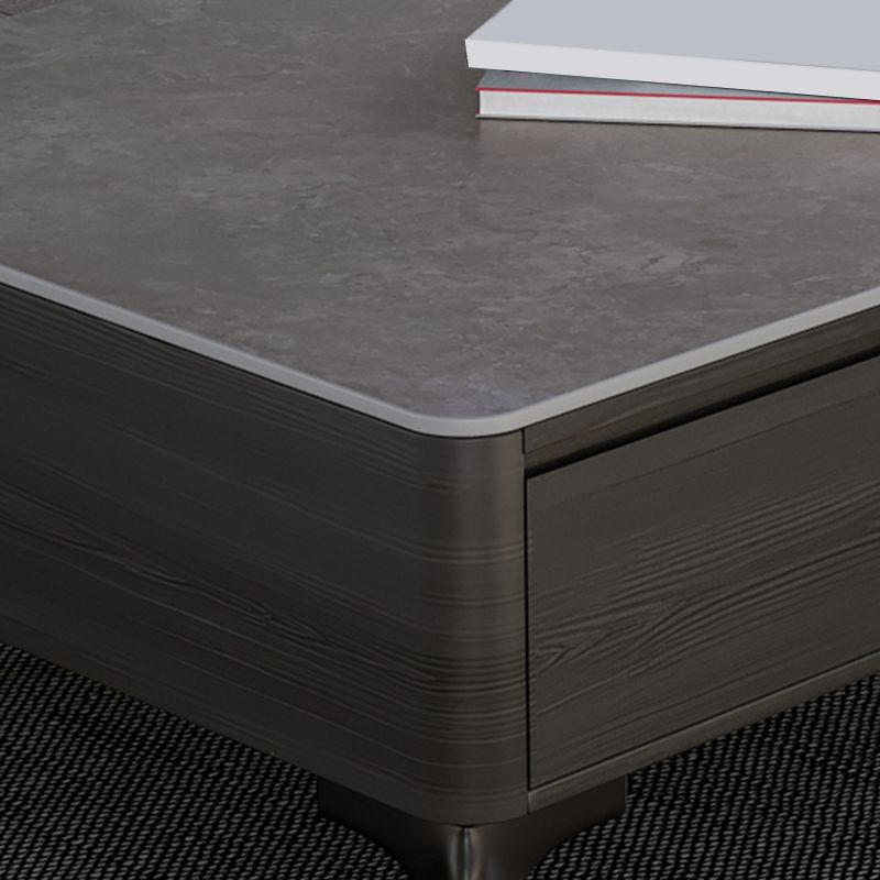 16"H Contemporary Cocktail Table Storage Rectangle Coffee Table