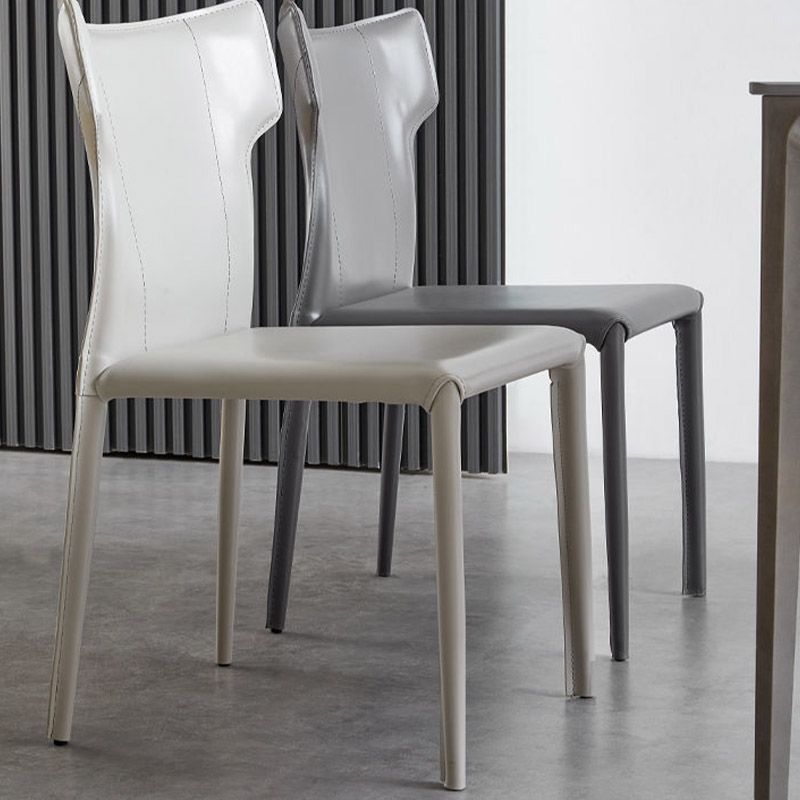 Faux Leather Dining Chairs Wingback Parsons Chair for Kitchen