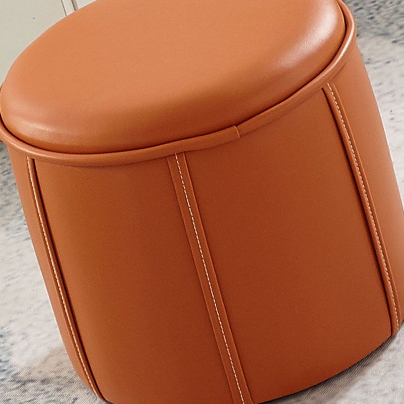 Solid Color Leather Standard Stool Modern Style Simple Unique Shape Footrest