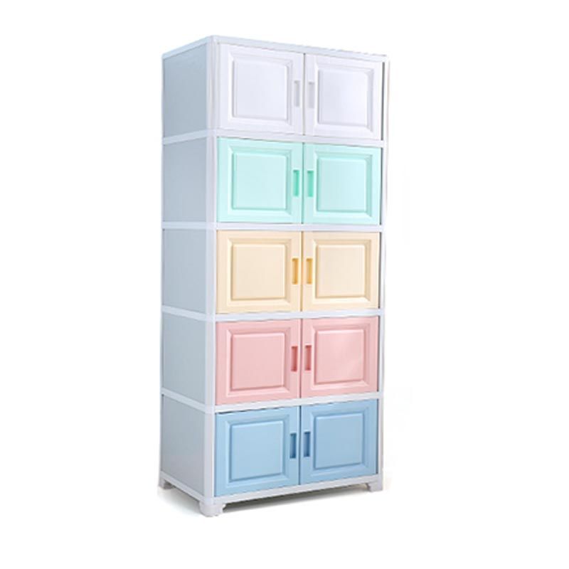 Contemporary Style Wardrobe Plastic Home Wardrobe Closet with Doors