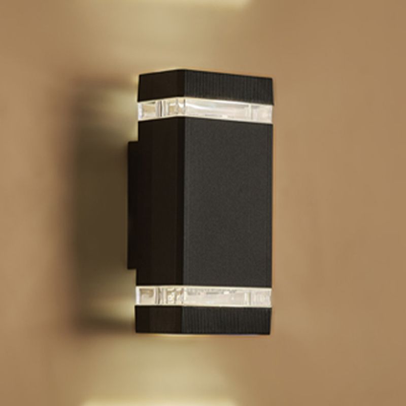 Modern Wall Sconce Geometric Shape Wall Light with Metal Shade for Courtyard