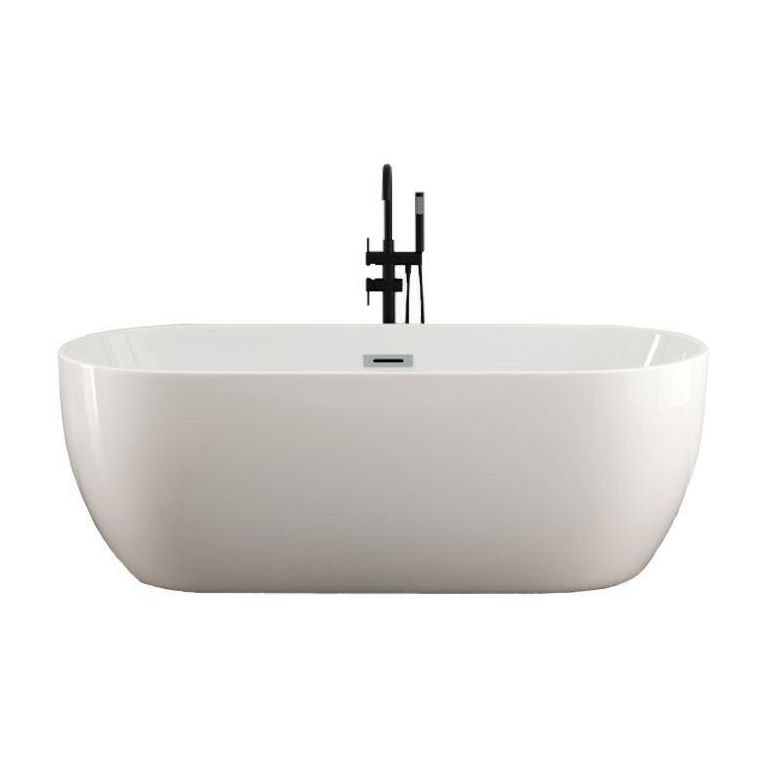 Freestanding Soaking Acrylic Bathtub Antique Finish Oval Modern Bath Tub