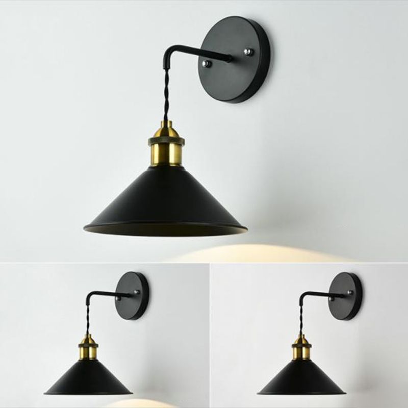 Macaron Cone Wall Sconce Lights Metallic Wall Sconce Lighting for Living Room