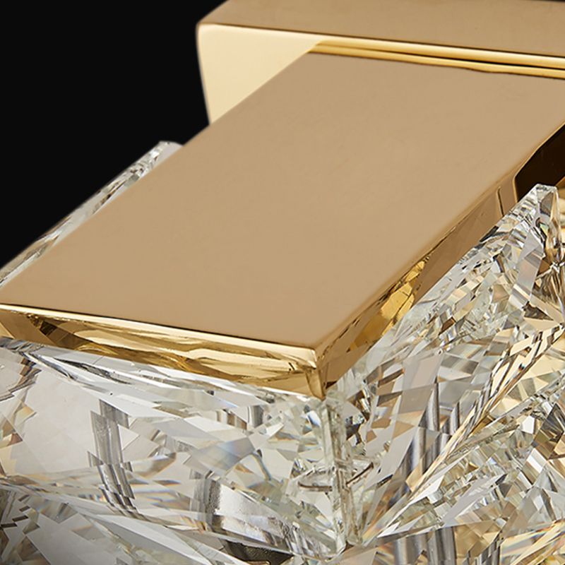 Postmodern Style Crystal Wall Light Geometric LED Wall Sconce for Living Room