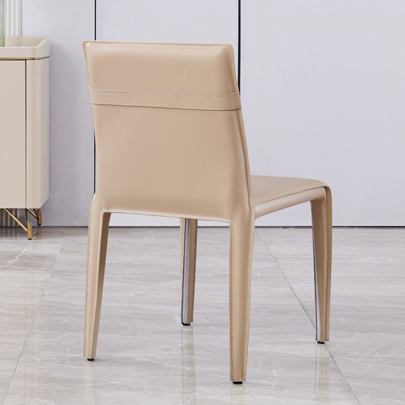Modern Style Dining Chairs Armless Dining Chair with Metal Legs for Kitchen