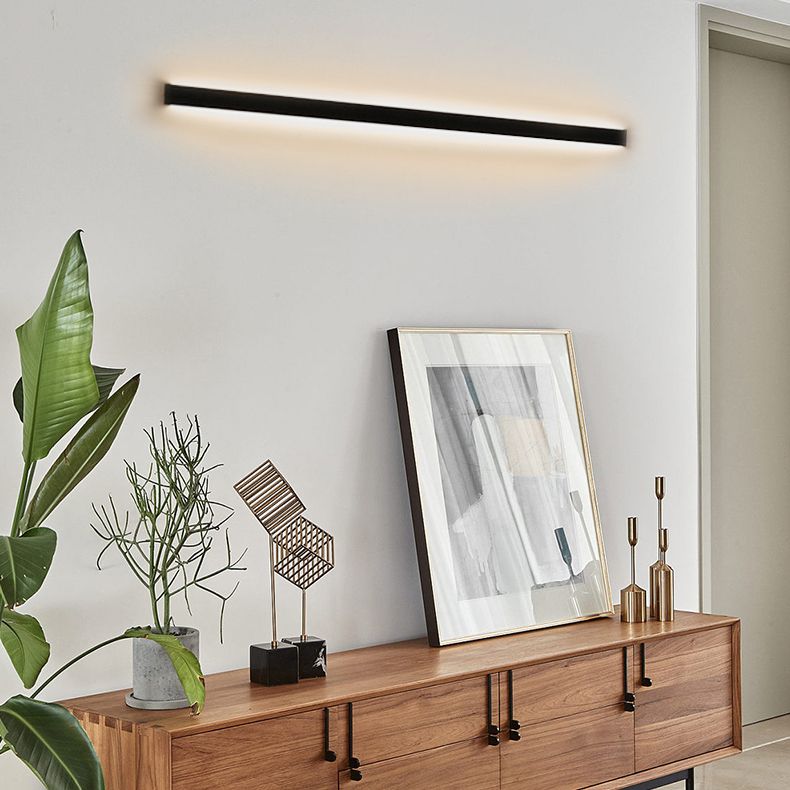 Luces de pared de forma lineal Estilo moderno 2 luces de montaje de pared ligera en negro
