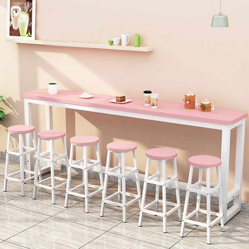 Modern Style Wood Bar Stool Table Rectangle Bar Table for Cafe and Breakroom