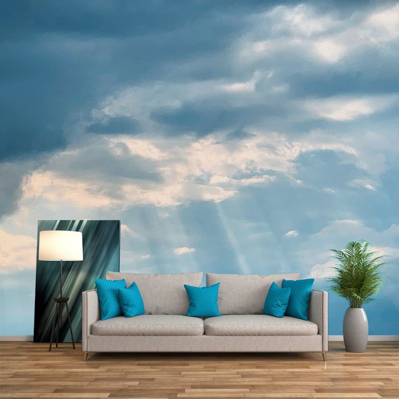 Photography Stain Resistant Mural Wallpaper Sky Sleeping Room Wall Mural