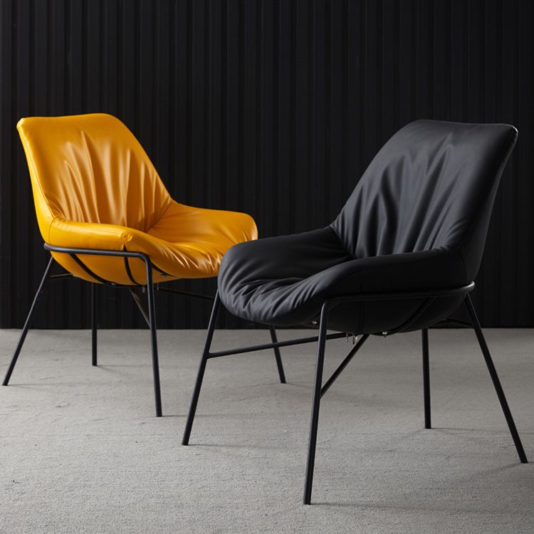 Moderne indoor-outdoor metalen stoel Huisarmloze gestoffeerde slipperstoel