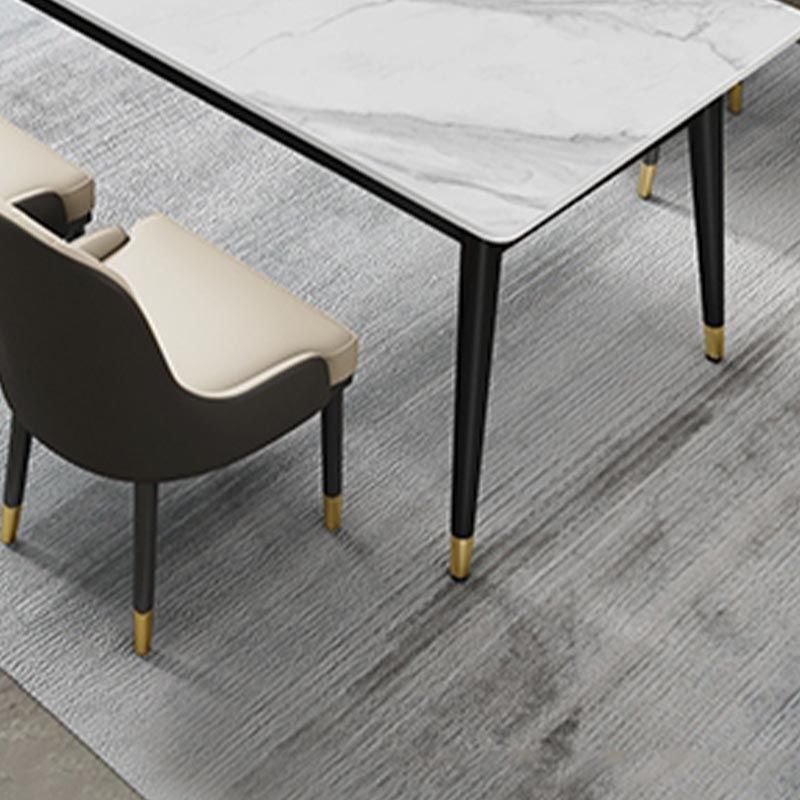 4-foot Metal Table Rectangle Stone Top Traditional Luxury Dining Site Table