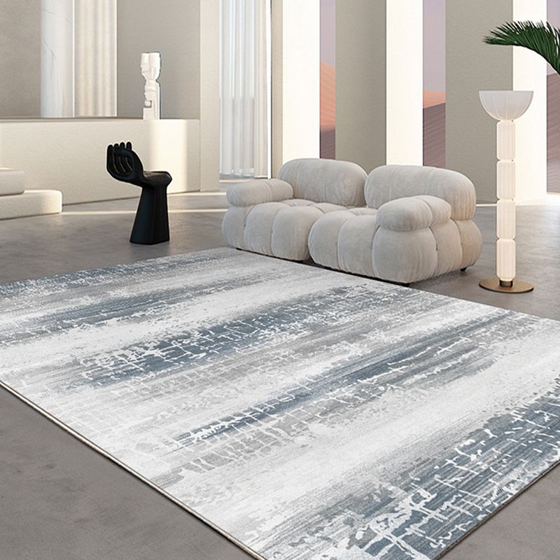 Grauer abstrakter Graphic Teppich Polyester Moderner Teppich Färbemfester Teppich für Wohnzimmer
