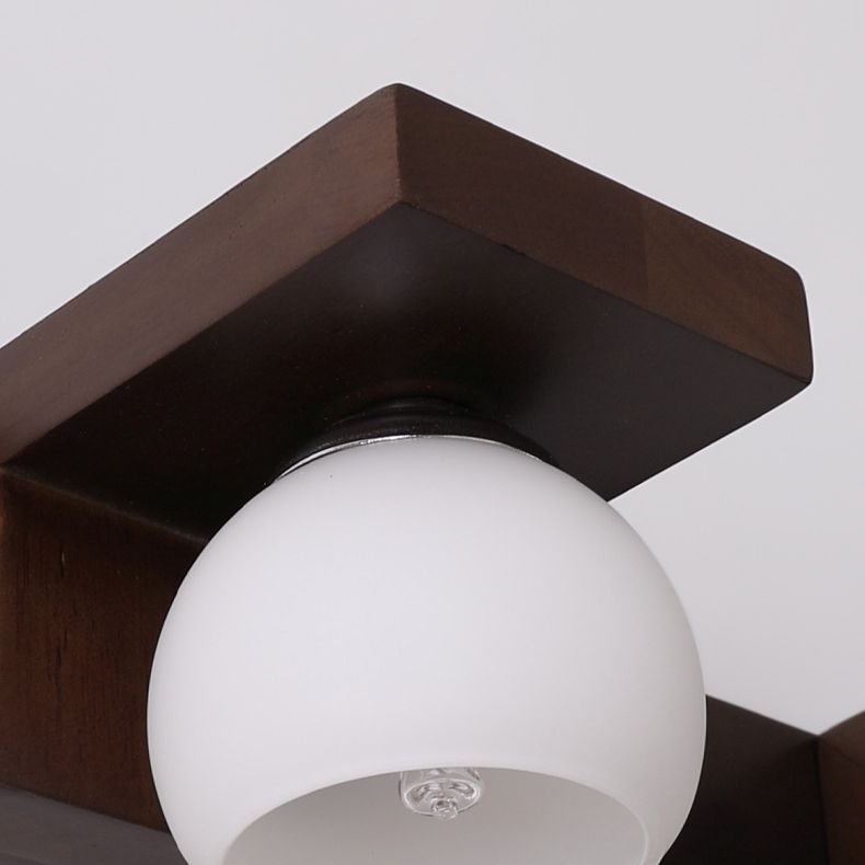 Walnut Brown Mirror Cabinet Wall Sconce Down Lighting Vanity Fixtures for Bathroom